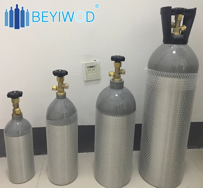 Алюминиевый баллон co2 с клапаном CGA320, 2,5 фунтов, 5 фунтов, 10 фунтов, 15 фунтов, 20 фунтов