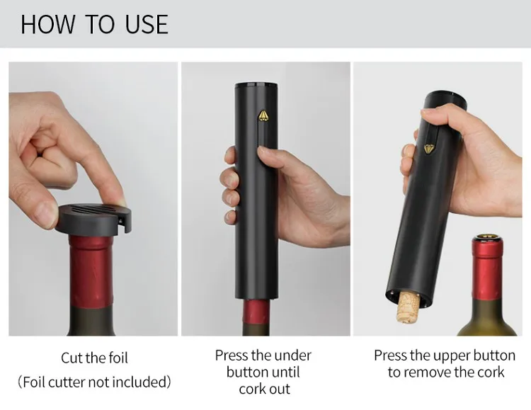 Sunway Wholesale Electric Wine Opener Gift Battery Operated Wine Corkscrew