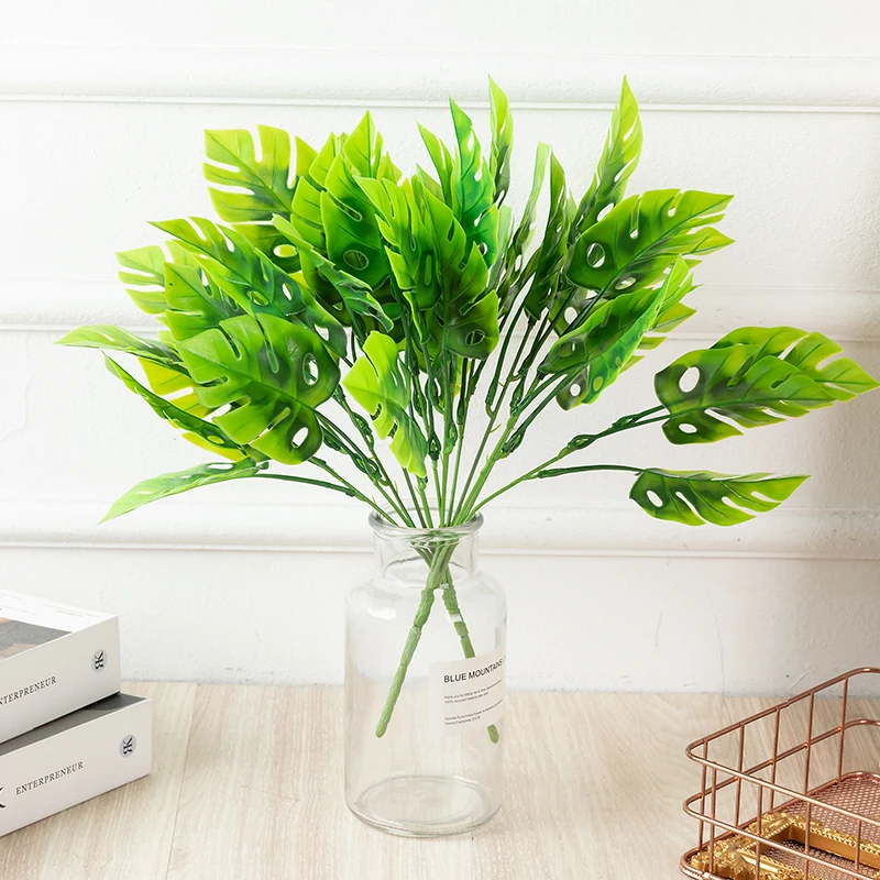 Artificial Wall Hanging Decorative Artificial Leaves Wall Mini Flowers Plants Branches Green Leaves