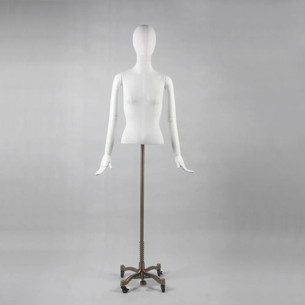 Beautiful Clothing Store Lady Display Plastic Articulated Arms Dress Form Mannequin with wheel base