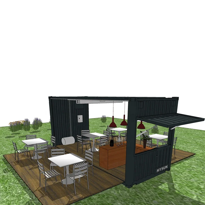 Customized Fast Food shop hinge system Pop-up container for cafe bar