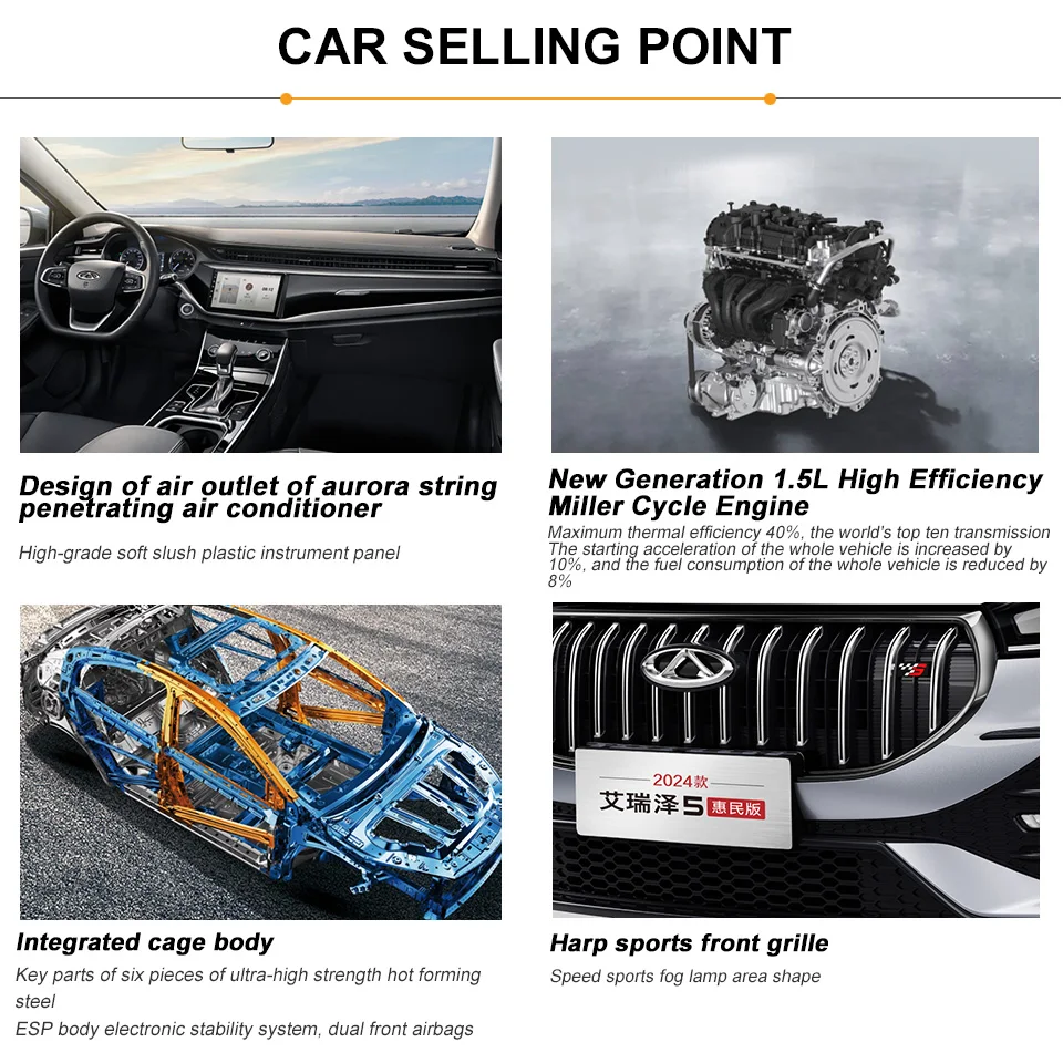 Оптовая продажа роскошных 2024 Chery Arrizo 5 бензиновых автомобилей импорт доступная цена Gt из Китая новые Подержанные бензиновые автомобили