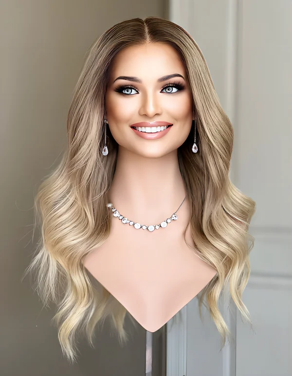 Женский бесшовный парик из натуральных волос