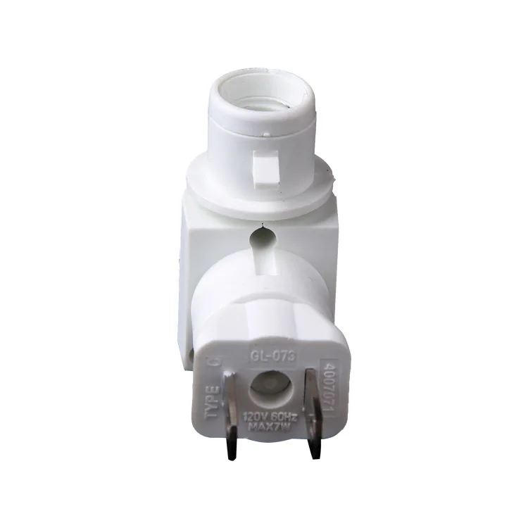 073A ETL approved rotating night light socket plug in USA Switch Lamp holder for night light