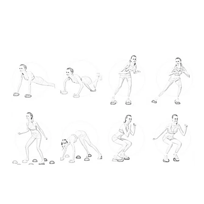 Pilates Ball Half Spiky Fitness Domes Half Ball for Sports Foot Massage Stability Training Muscle Balancing Therapy