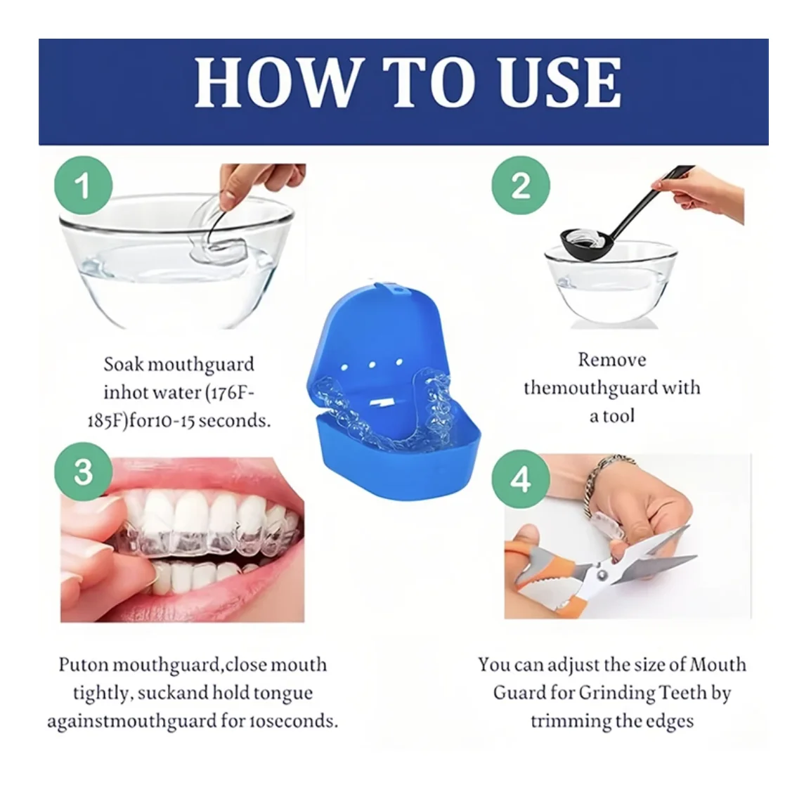 Mouth Guards for Clenching Teeth Moldable Dental Teeth Night Guard for Adult Kids Stop Teeth Grinding Bruxism Tray
