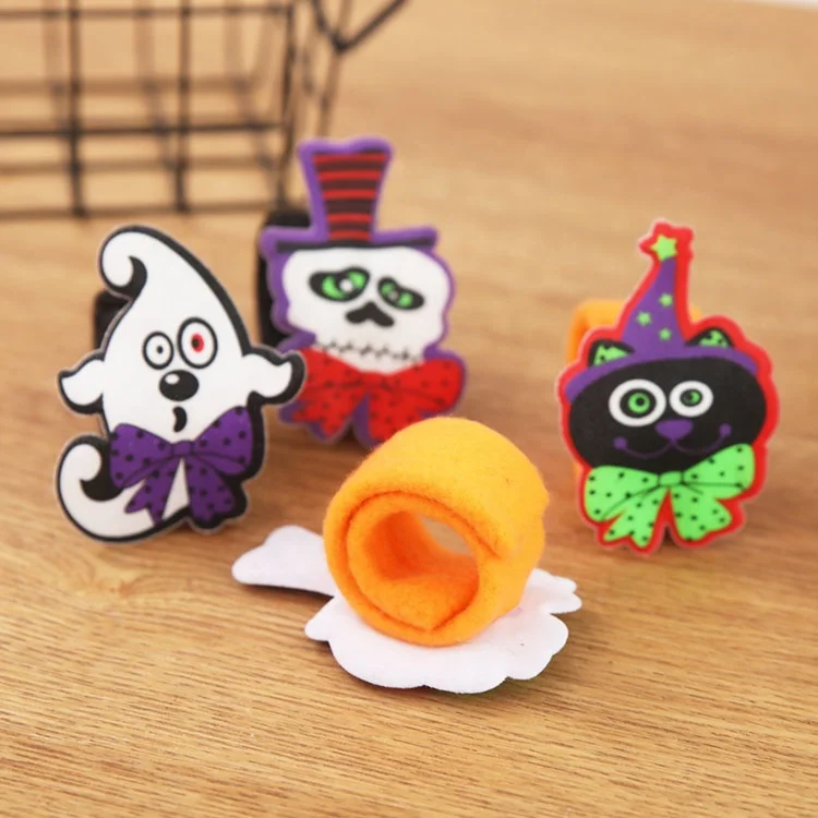 Promotional Holiday Pumpkin Ghost Bracelet for Kids Gift Halloween Slap Bracelet Halloween Party Supplies