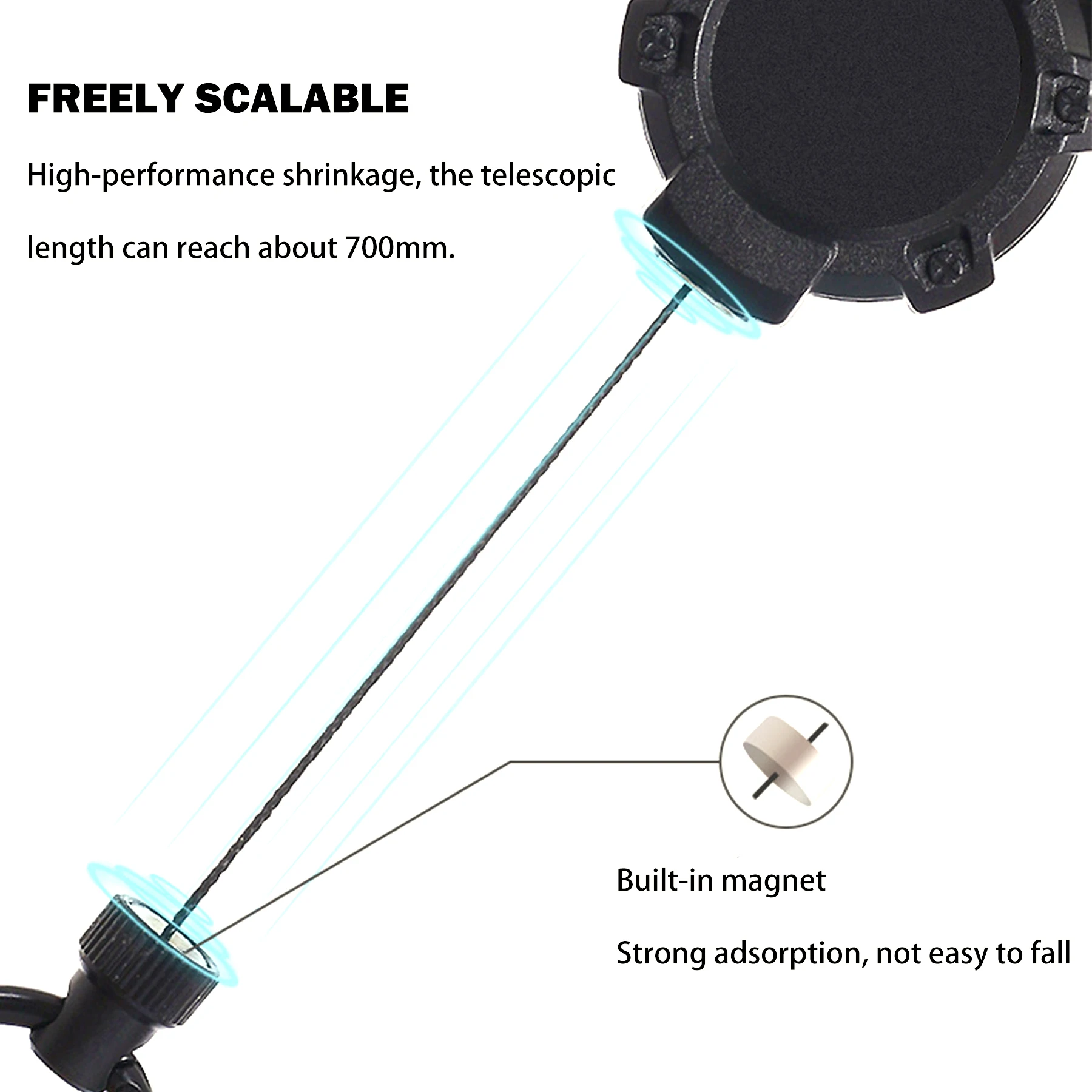 Magnetic Retractable Keychain Nylon Rope Telescopic 70cm Sea Fishing Luya Anti-lost Easy-pull Buckle 13cm Badge Reel Holder