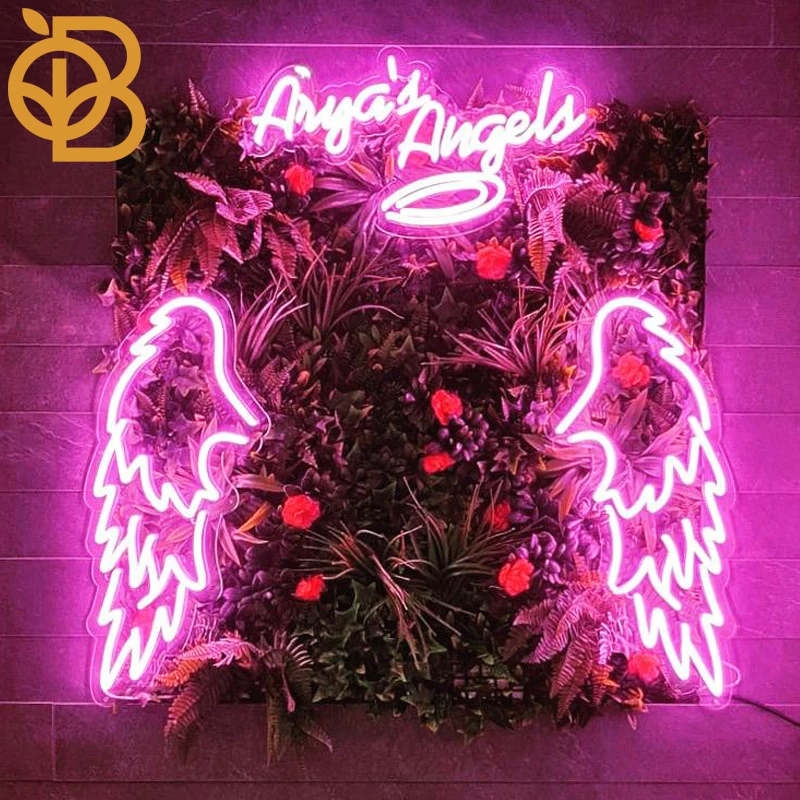 Free Custom Design Neon Light Decoration LED Flex Neon Sign Wall Lights Wings Neon