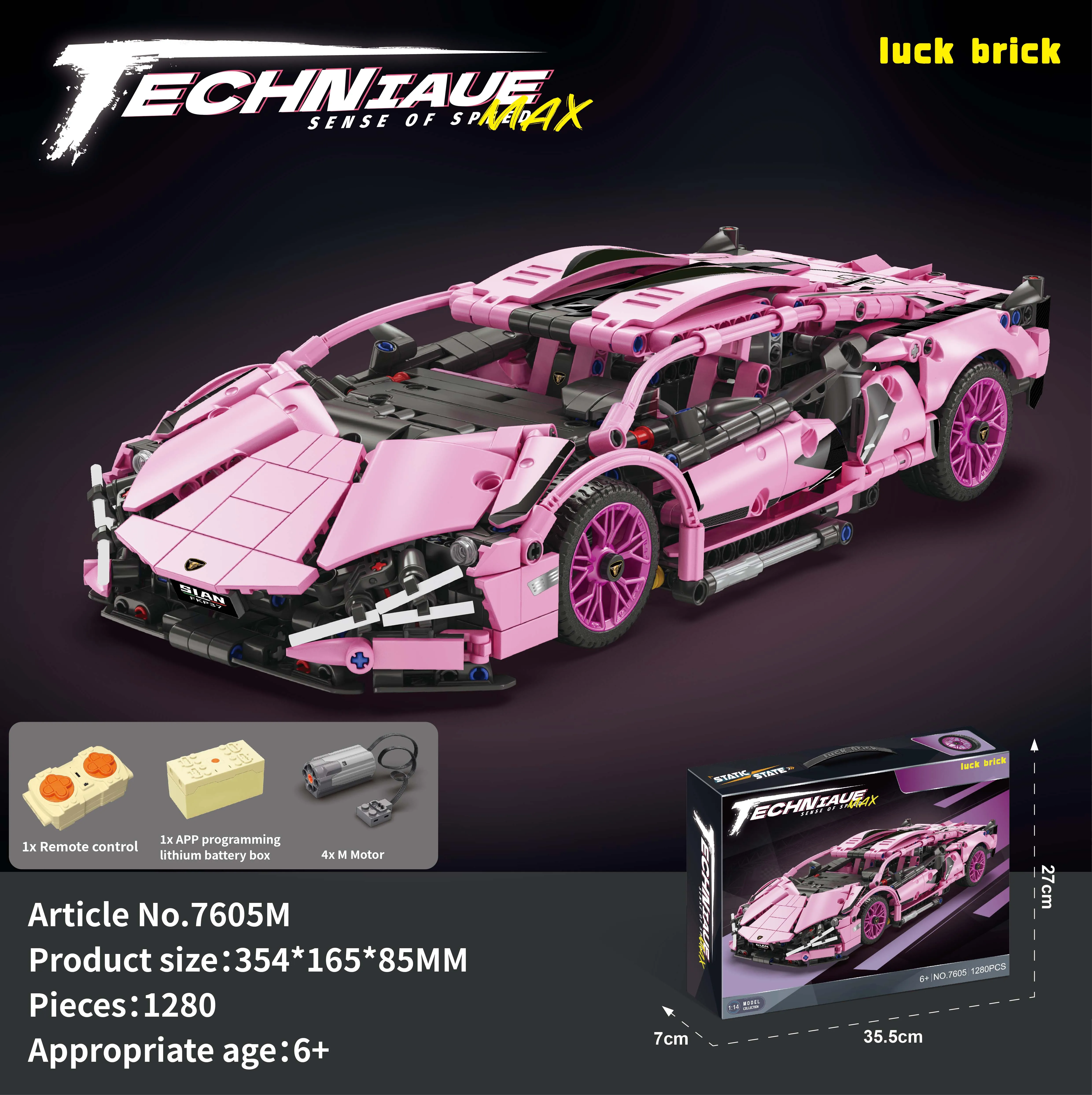 Супер гоночный 1280PCS1/14 спортивный автомобиль строительный блок технологии RC DIY сборка детская игрушка