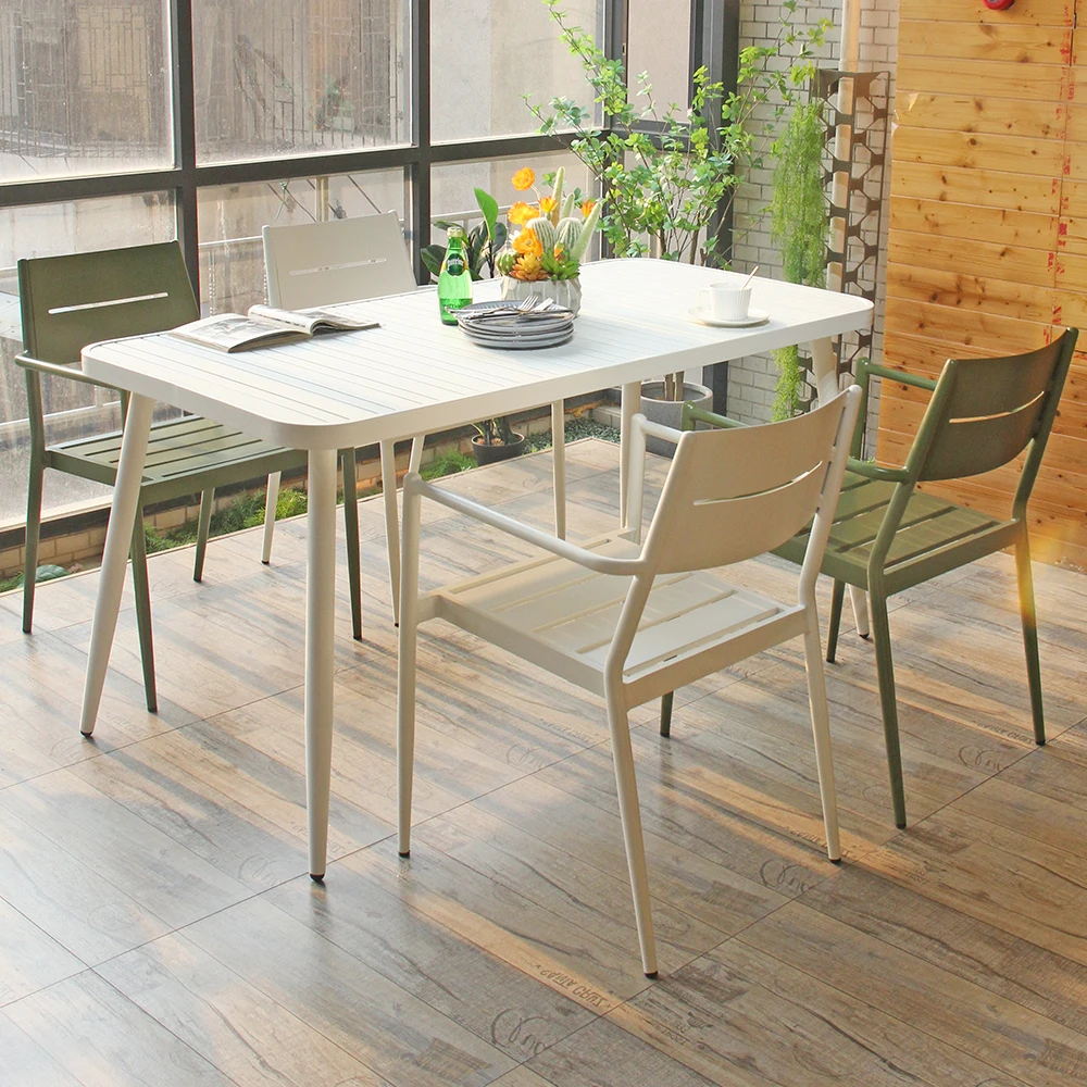 Handwork Coated Aluminum Chairs Family Outdoor Dining Table and Chair Party Chair Supplier