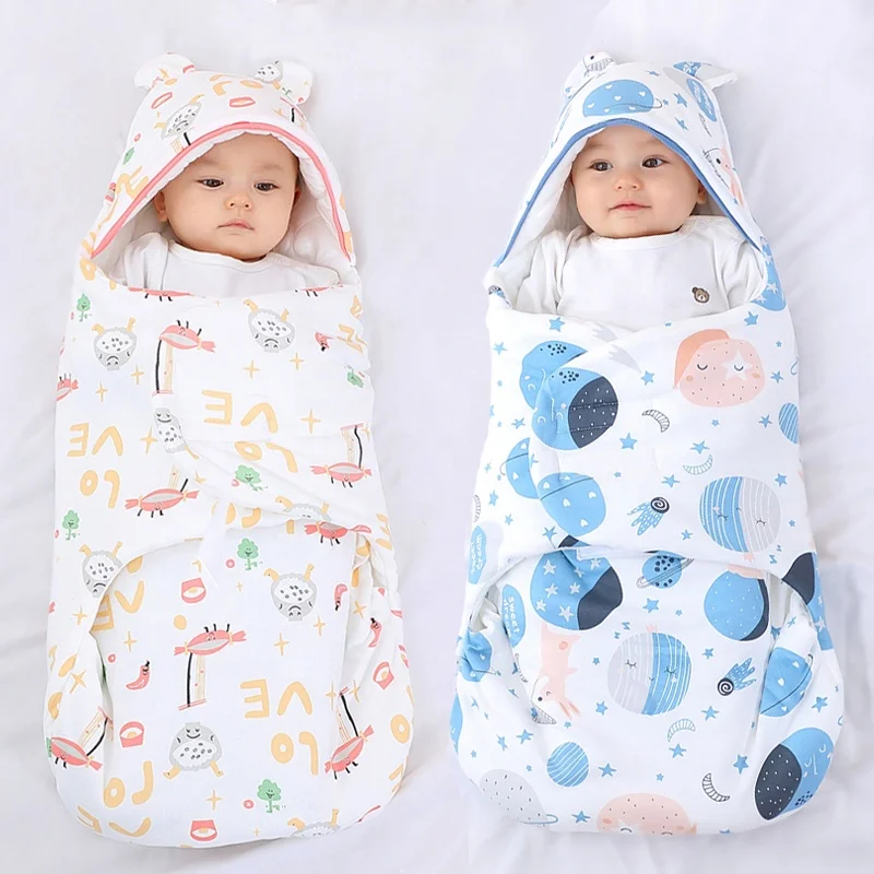 Winter Newborn Baby Wrap Blankets Cotton Outdoor Cartoon Baby Sleeping Bags Sleeping Thick Sack for Baby