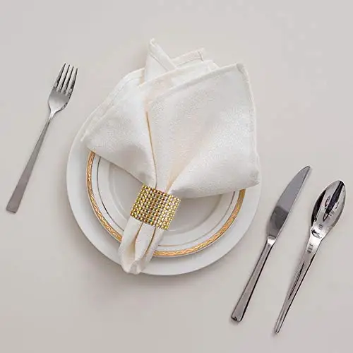 50pcs Napkin Rings Gold Napkin Rings Buckles Table Decorations Rhinestone Napkin Rings Diamond for Large Events KPT027
