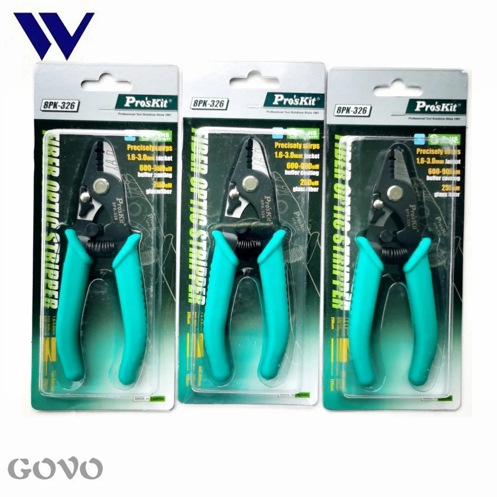 Proskit 8PK-326 tri-hole optical fiber stripper fiber optic cable stripper