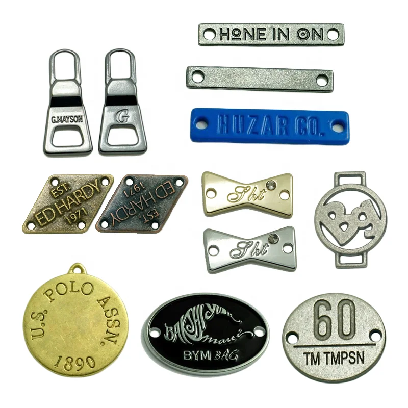 OEM ODM metal logo label metal brand logo label metal clothing label