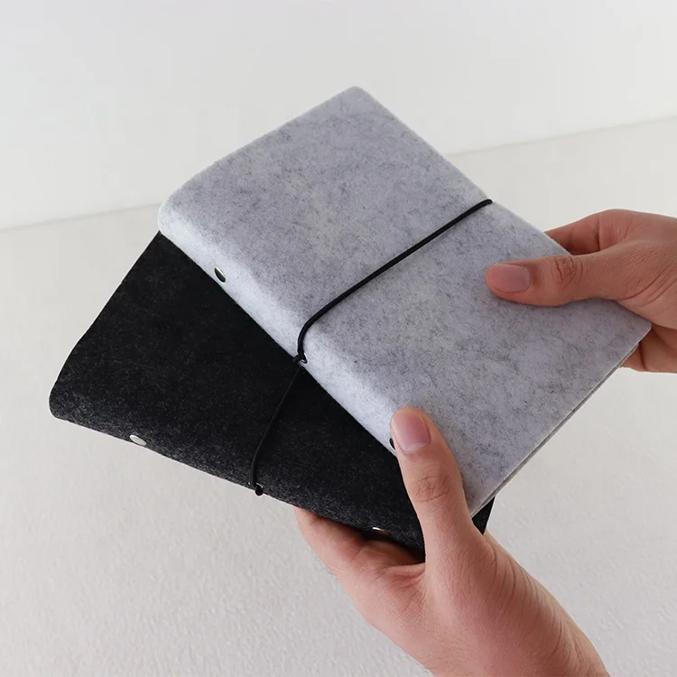 ISO9001China supplier promotional custom A4 A5 A6 wool felt cover handmade notebook binder diary felt notebook