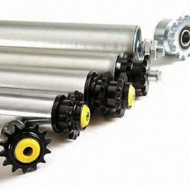 Nylon conveyor roller power transfer plastic roller end cover single and double row sprocket plastic steel roller bearings