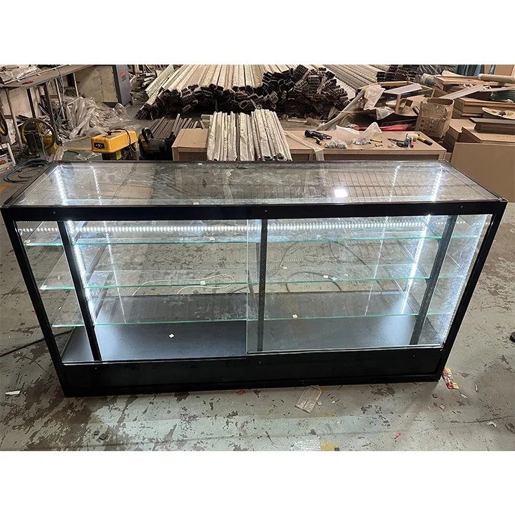 Boutique display cabinet and Aluminium glass showcase and display cases for jewelry showcase for smoke shop display