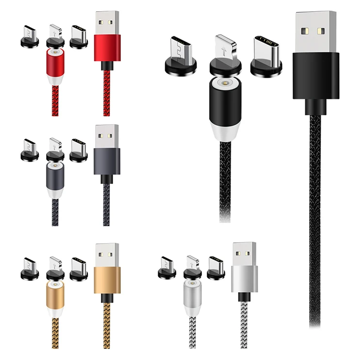  Оптом в наличии мобильного телефона Micro освещение кабель Usb Type-C с функцией быстрой 540 градусов автомобильное зарядное устройство 3 1 Магнитный