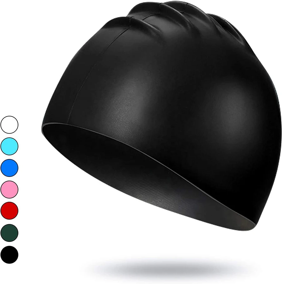 Bulk Sale Eco Friendly Waterproof Unisex Cartoon Pattern Silicone Comfortable 3D Swim Caps For Kids Adults