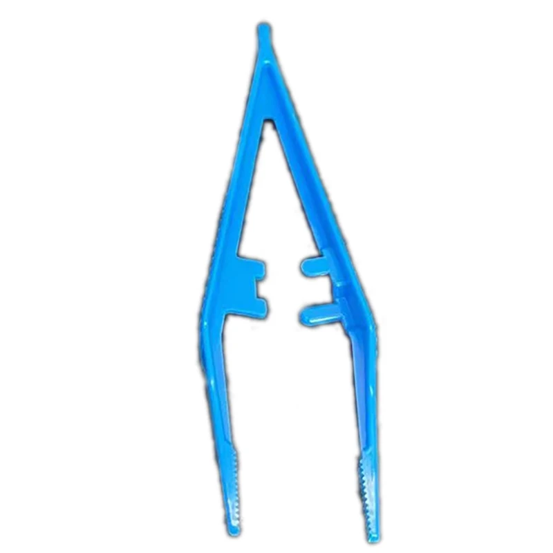 Clamp Plastic Forceps Disposable Surgical medical Plastic Tweezers With Flat Heads 13cm