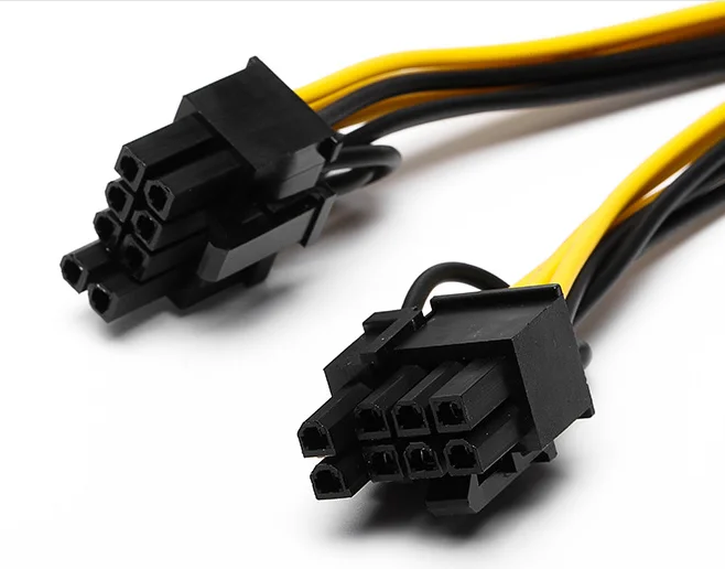  Кабель питания для видеокарты pcie сплиттер 18awg 8pin gpu кабель 6 pin pci-e до 8