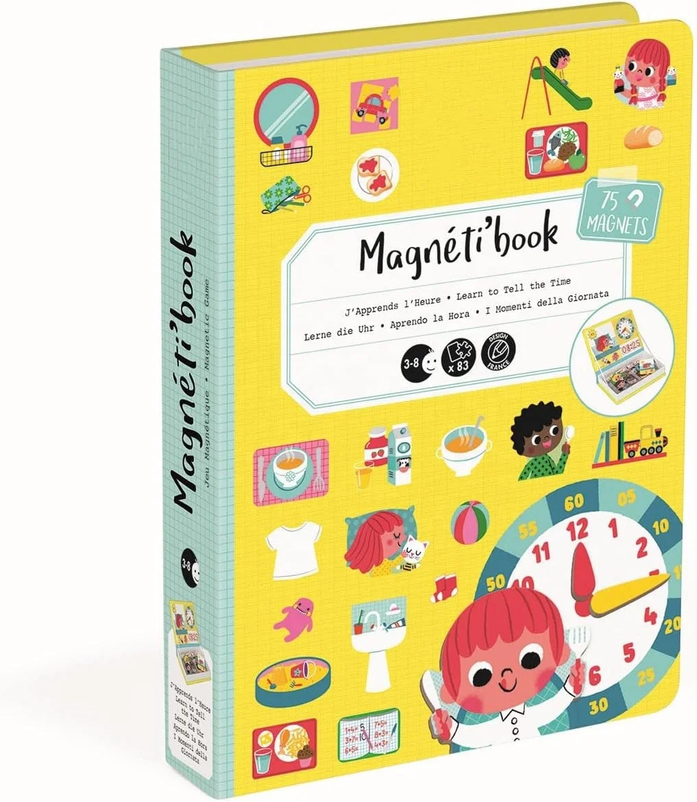 Pre-school Learning Toys Magnetic Book Jigsaw Puzzle Boxes Magnetic Telling Time Game for Kids