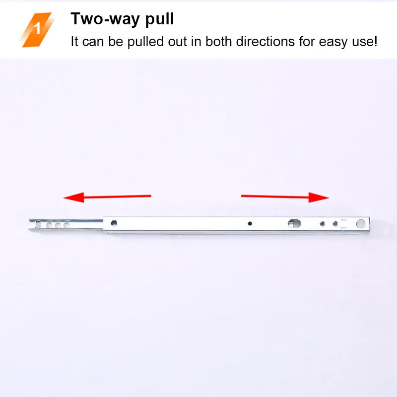 45MM Telescopic Channel Drawer Slides Bottom Mount Ball Bearing Drawer Slide For Cabinet