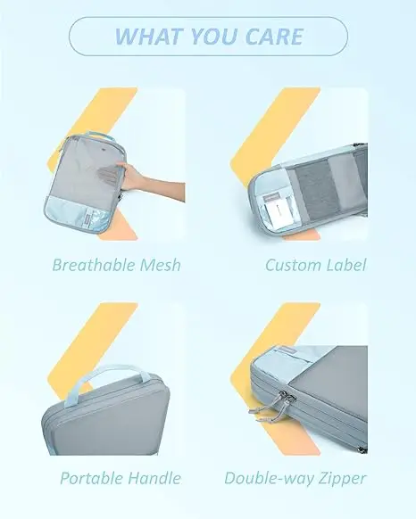 Packing Cubes 6 Pcs Luggage Bags Durable Travel Organizers Compression Cubes Bags for Luggage