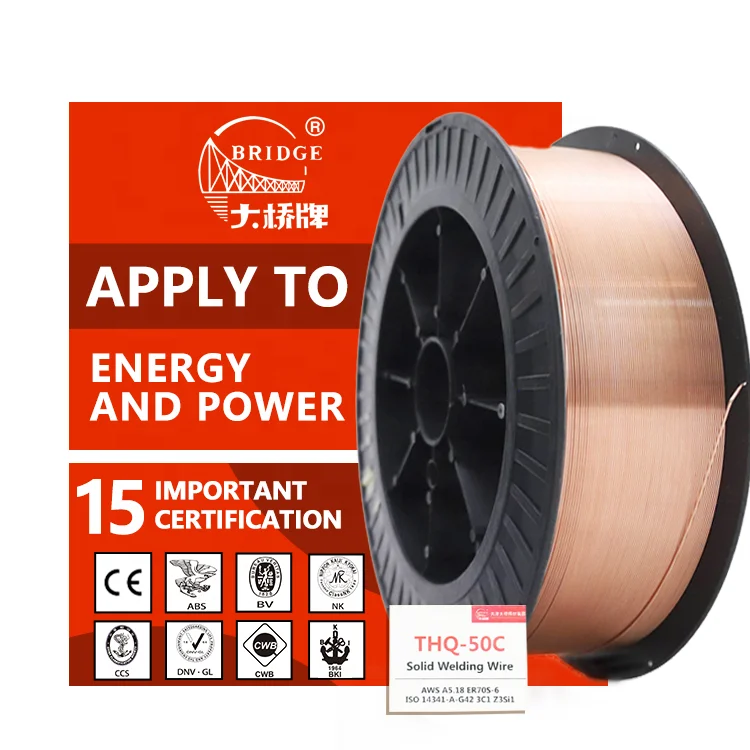 Bridge brand  Welding wire  MIG wire  carbon steel with shield gas of CO2 or M21 AWS ER70S-6 All positions is suitable