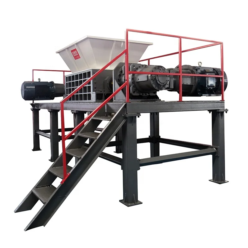 Industry Waste Wood Pallet Rubber Tire Recycling Machinery Plastic Bottle Price Double Shaft Shredder Machine