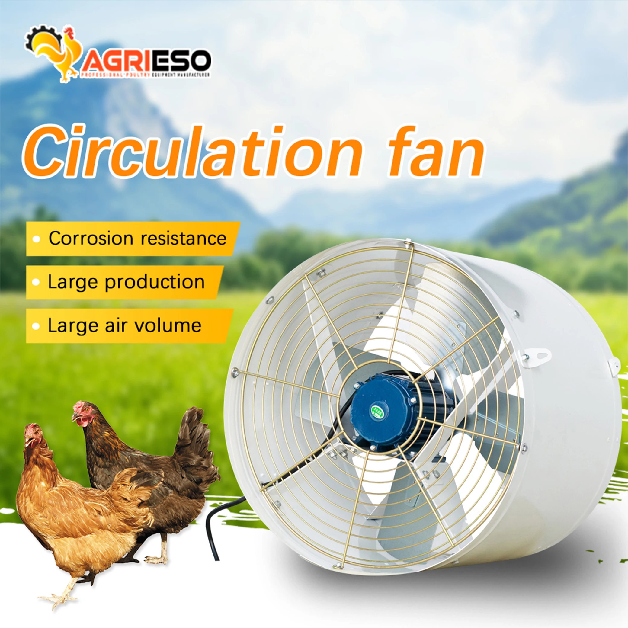 Greenhouse Fresh Air Ventilation Fan Galvanized Box Fan Pad And Fan Cooling System