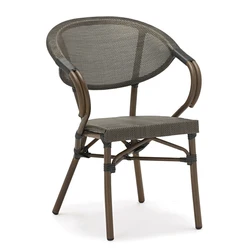 Decor Looking Surface Textilin Outdoor Chair Wicker Chair Hot Selling Alu. Frame in Bamboo Outdoor Table Dining Chair Aluminium