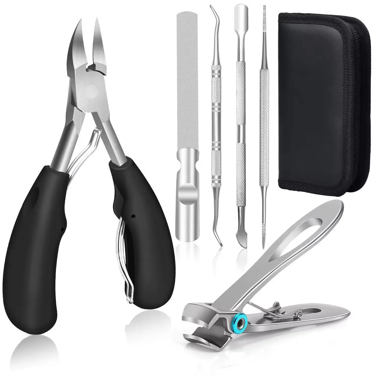 OEM Professional Nail Clipper Set Stainless Steel Sharp Scissor Cuticle Nipper With Soft Handle for Ingrown Thick Toenails