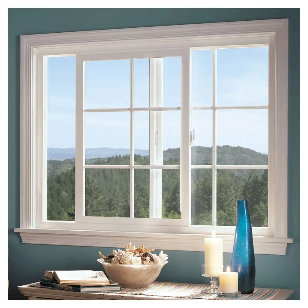 Prima Pvc Windows Customized Soundproof Double Glass Upvc Sliding Window