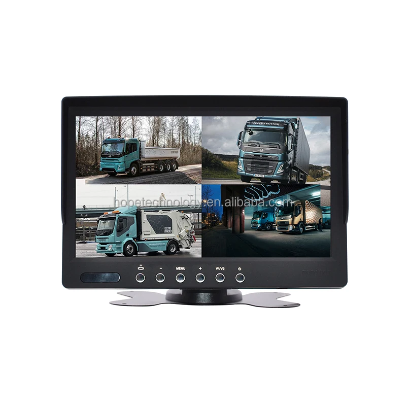 Truck Bus 7 Inch AHD Quad Image Car Video Monitor  Support 1080P 720PMobile  DVR 1024*600 Rear View Screen