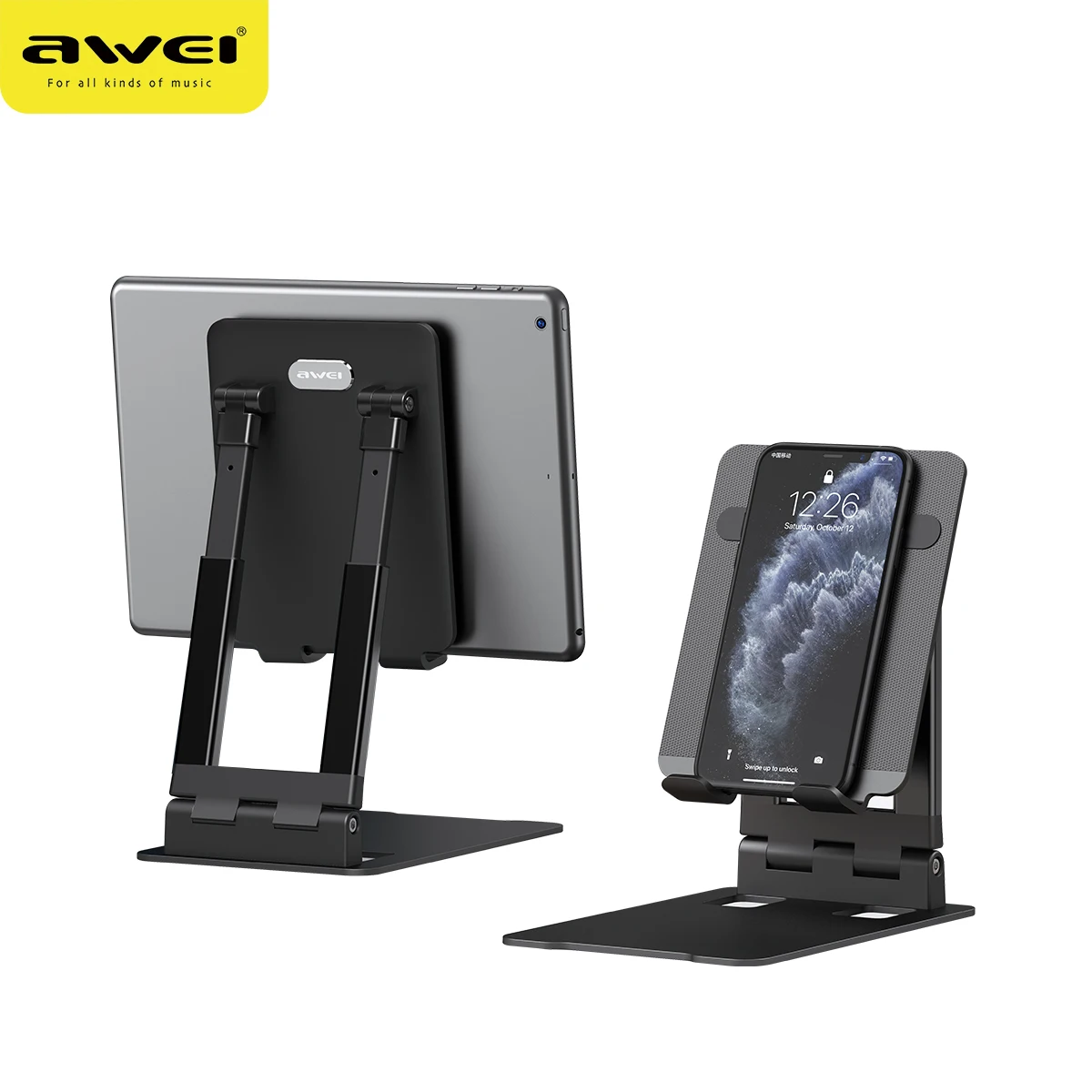 Новое поступление подставки для планшетов E- reader Awei X23 гибкий Регулируемый Многофункциональный алюминиевый