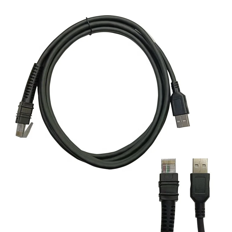 SOTESIN 2m Barcode Scanner cable For Zebra LI3608-SR LI3678-SR DS3608-HP DS3678-DP 10P10C RJ45 to USB 1D 2D data cable