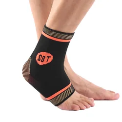 Sport Foot Sleeve Knitting Support Heel And Plantar Fascia Copper Infused Compression Ankle Brace