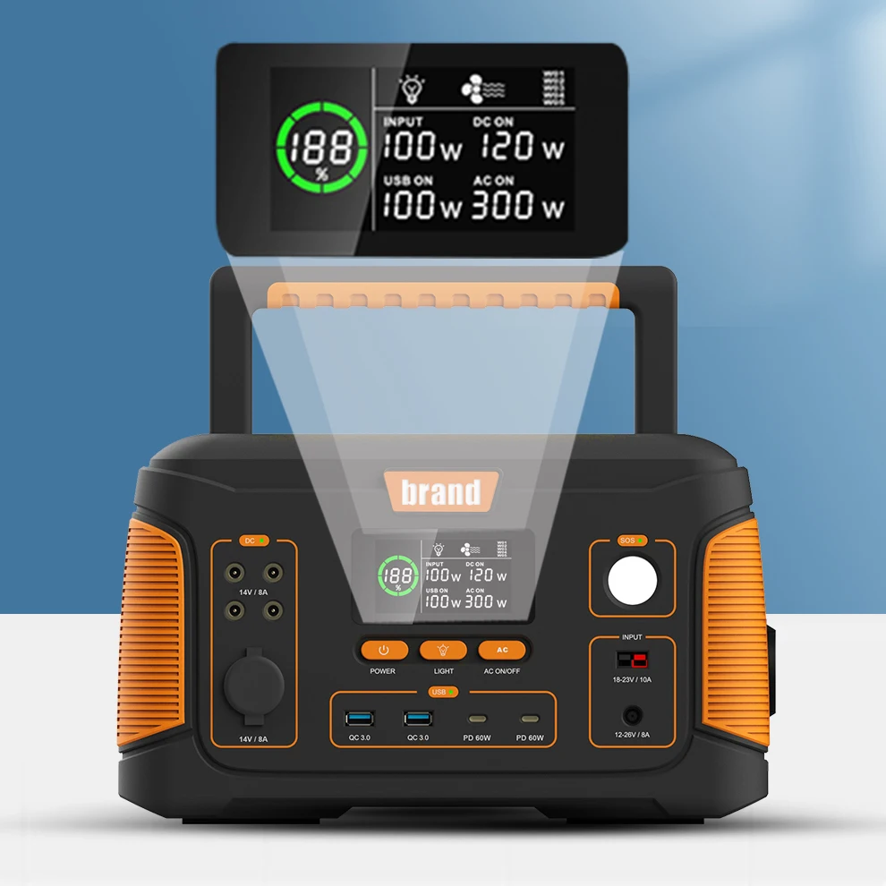 Solar generator lifepo4 battery1000w 2000w portable power station with solar panel