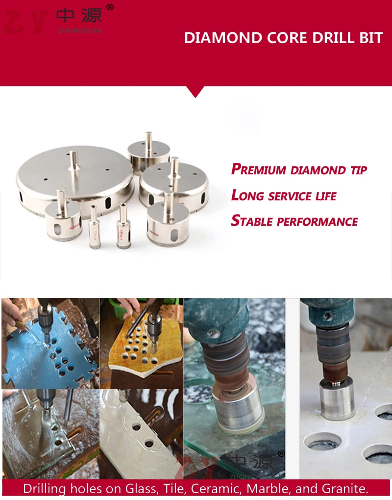 
Precision Forging Glass Hole Saw,Diamond Hole Saw Drill Bit 