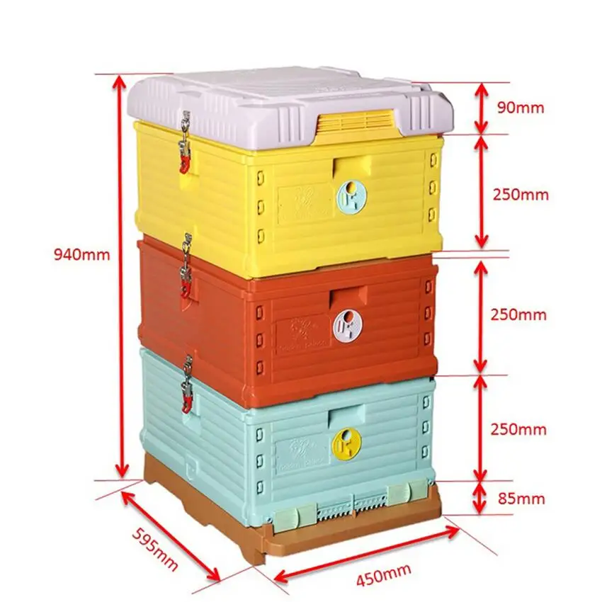 beekeeping supplier 3 layer bee hive box plastic bee hive box langstroth beehive