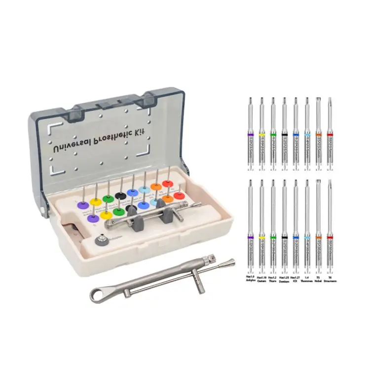 2023  most popular Colorful Dental Implant Screw Driver Kit Universal Torque Implant Wrench Prosthetic Kit