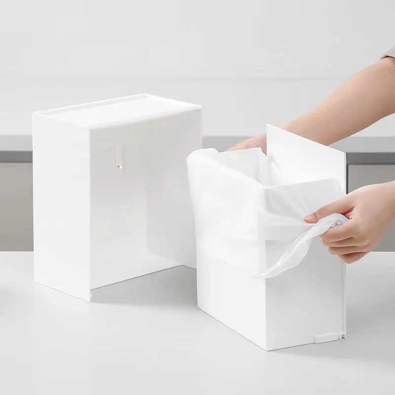 Cosmetic Storage Cabinet Storage Box Paper Towel Dispenser for Bedroom Living Room grey