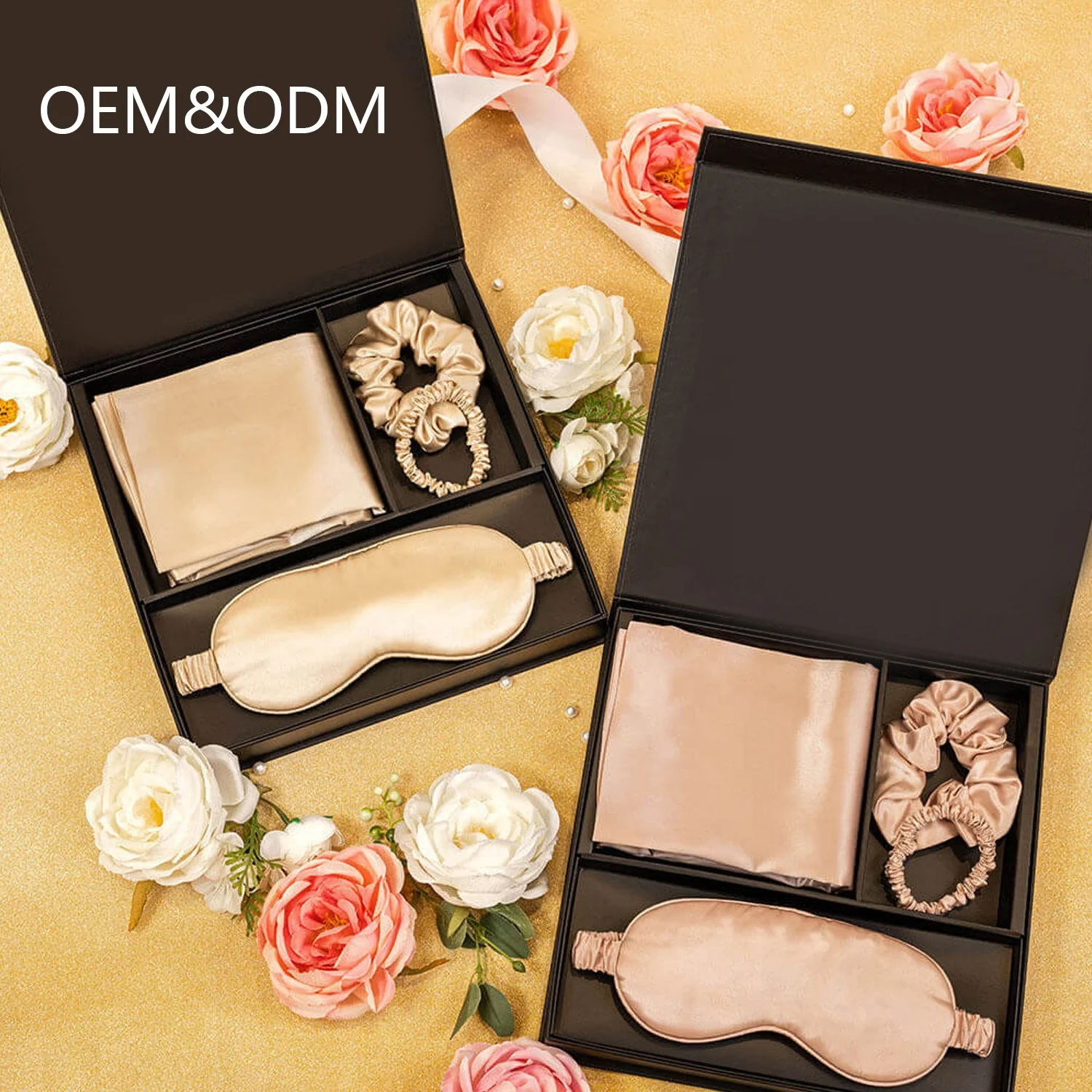 Wholesale 100% Mulberry Silk Pillowcase Gift Set For Women Customized Logo Includes Gift Boxes Pure Silk Pillowcase