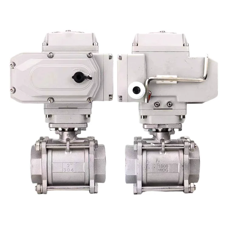 CQATMT Electric Valve Stainless Steel Mini Ball Valve 3 Pieces Ball Valves With Manual Switch