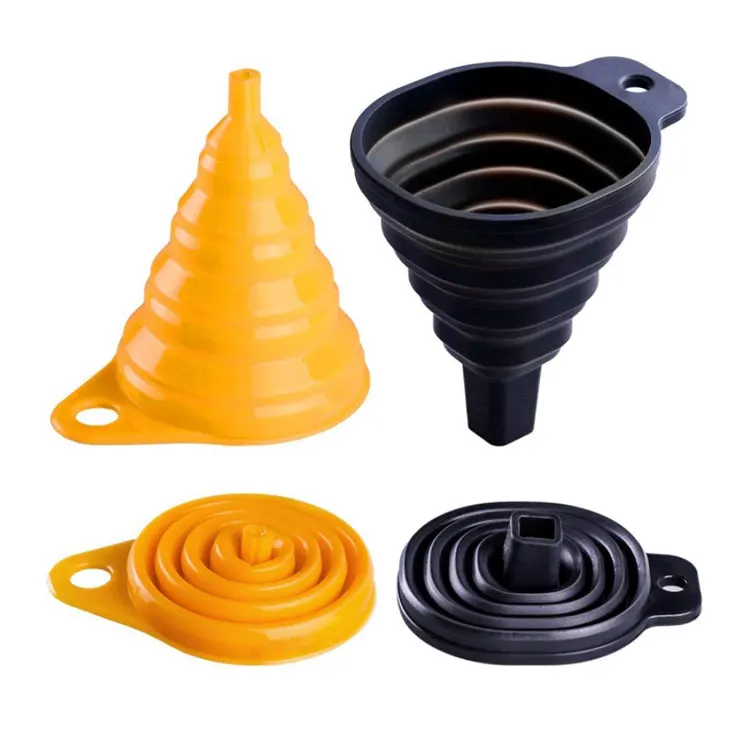 Food grade mini folding silicone collapsible funnel for kitchen accessories