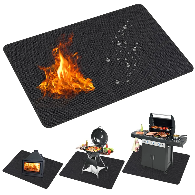 Hot Sale 60 x 40 inch Under Grill Mats Fiberglass Fireproof Deck and Patio Protector Blanket Fire Pit Mat