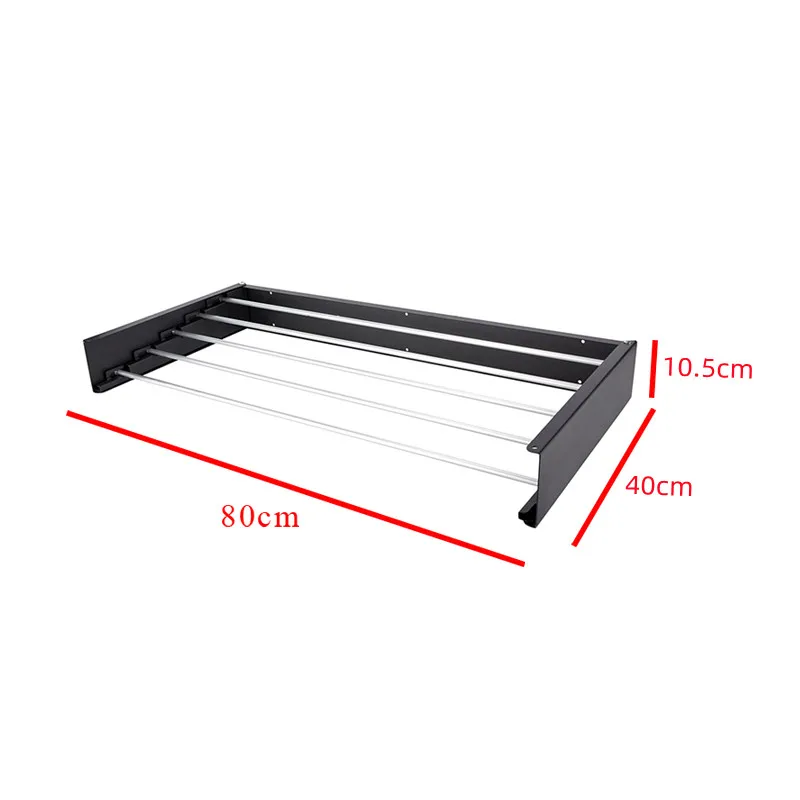 Soyoung NEW Compact Wall Mounted Metal Black White Towel Racks Laundry Clothes Drying Rack For Home