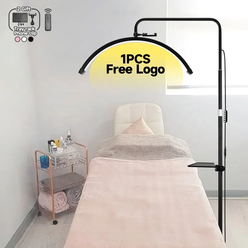 Custom Logo beauty salon eyebrow tattoo fill light microblading half-moon eyelash lights table lashes arch extension floor lamp